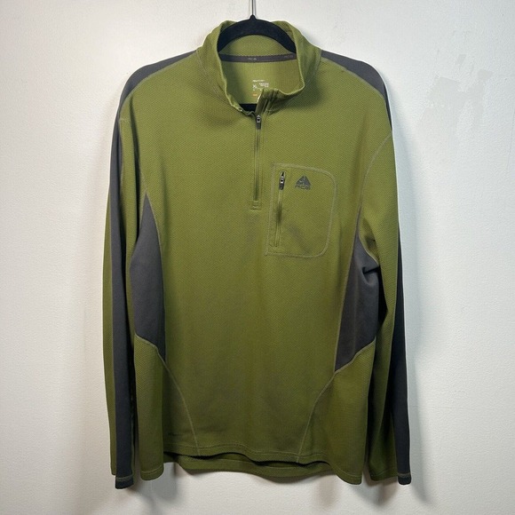 Nike ACG Men's Olive Green and Gray Quarter-Zip Shirt - Picture 1 of 8